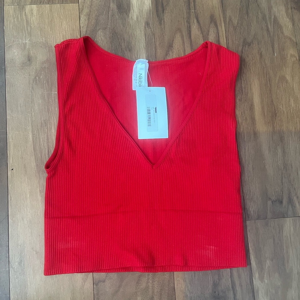 Nikibiki Scarlet Ribbed Tank Top